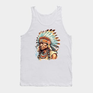 Native American Village Chief #5 Tank Top